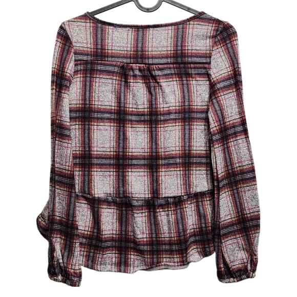 Jessica Simpson Girls Plaid Long Sleeve Top Large - Picture 2 of 11